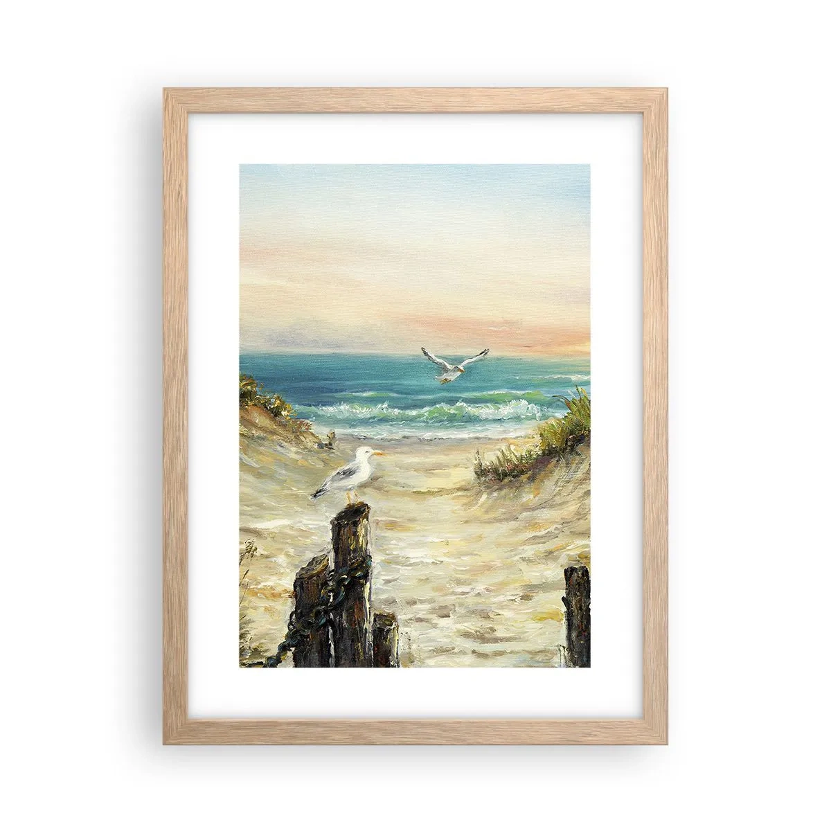 Poster in cornice rovere chiaro - Silenzio senza vento - 30x40 cm