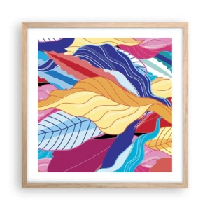 Poster in cornice rovere chiaro - Disordine colorato - 50x50 cm