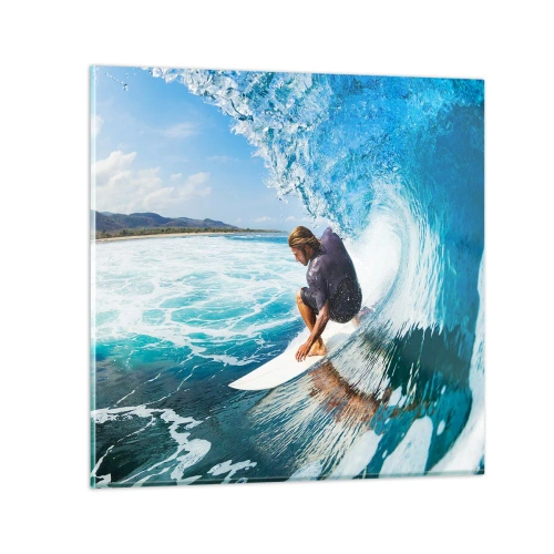 Quadro su vetro - Ballando con le onde - 70x70 cm