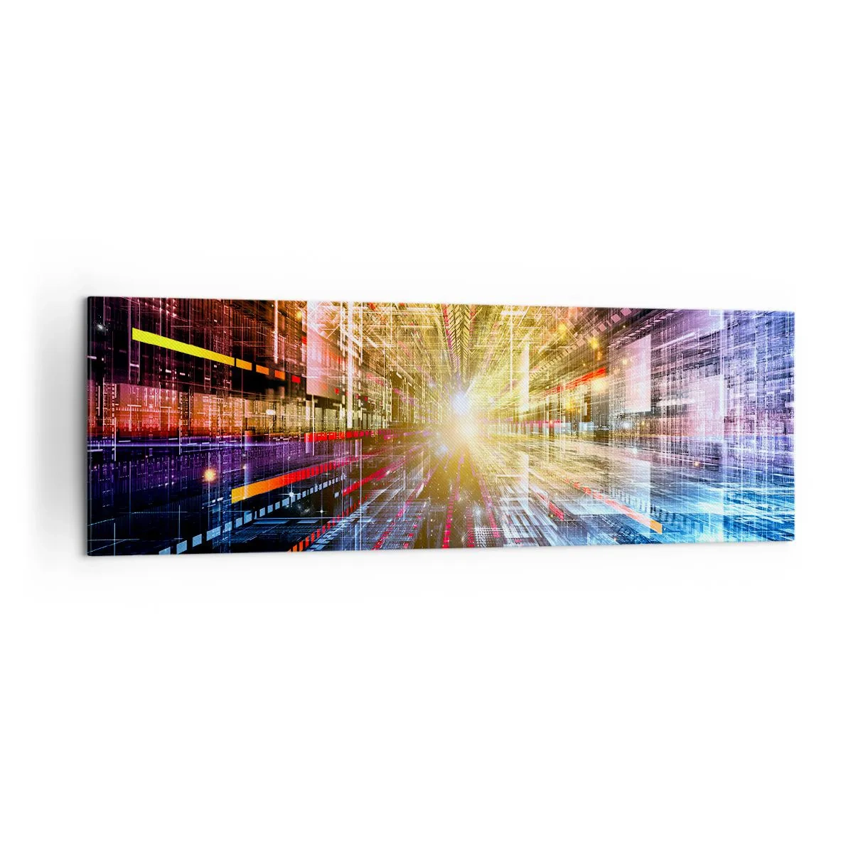 Quadro su tela - Stampe su Tela - Luci dinamiche in un corridoio futuristico - 160x50cm - Corridoio di luce - Decorazione murale moderna per soggiorno e camera da letto ARTTOR
