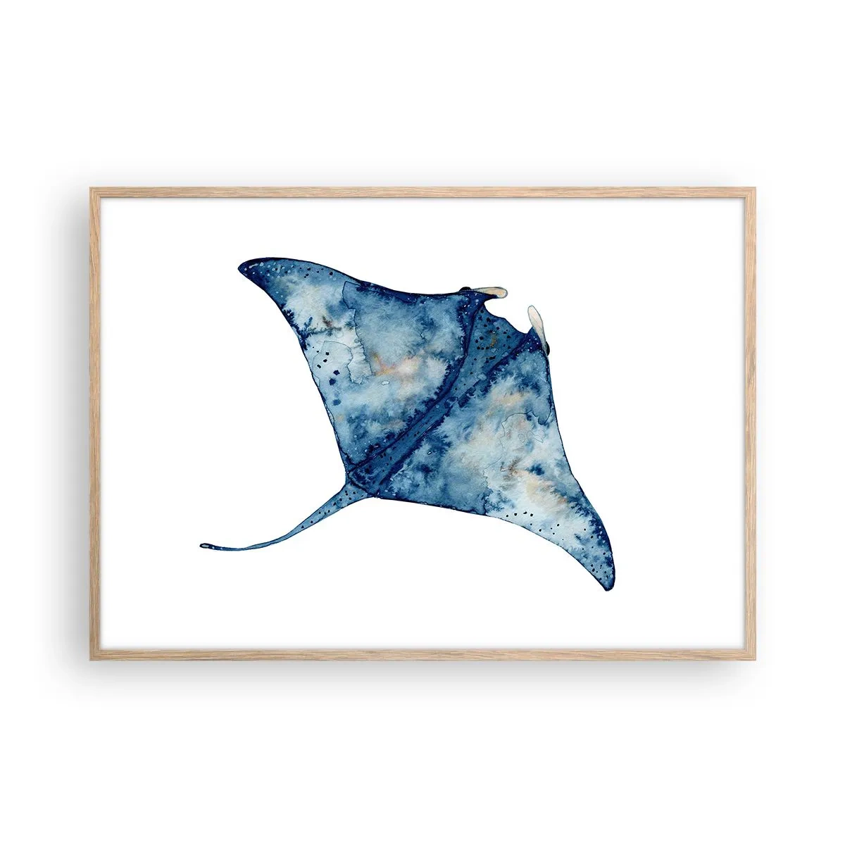 Poster in cornice rovere chiaro - Vita nel blu - 100x70 cm