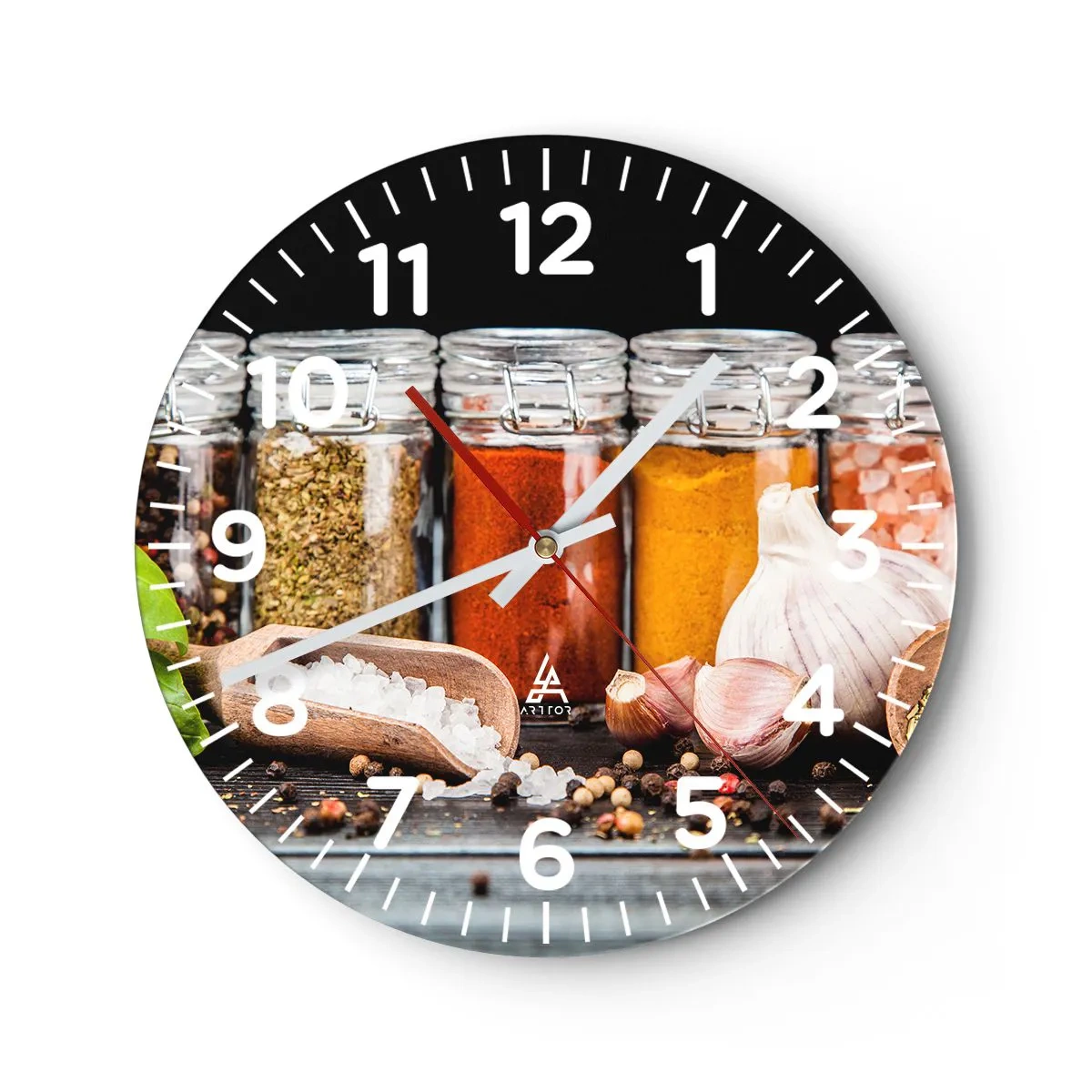 Orologio da parete - Orologio in Vetro - Perché la vita abbia sapore - 40x40 cm