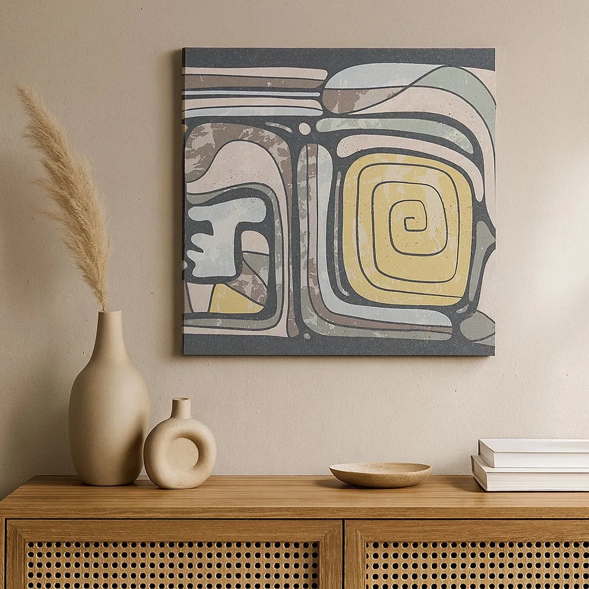 Quadro su tela - Stampe su Tela - Astrazione in spirito precolombiano - 30x30 cm