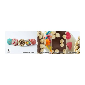 Campione di Fotomurale Adesivo Deluxe Sticker - La vita può essere dolce - Dolci, Caramelle, Lecca-lecca colorati - 100x30 cm