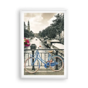 Poster in cornice bianca - I colori delle strade di Amsterdam - 61x91 cm
