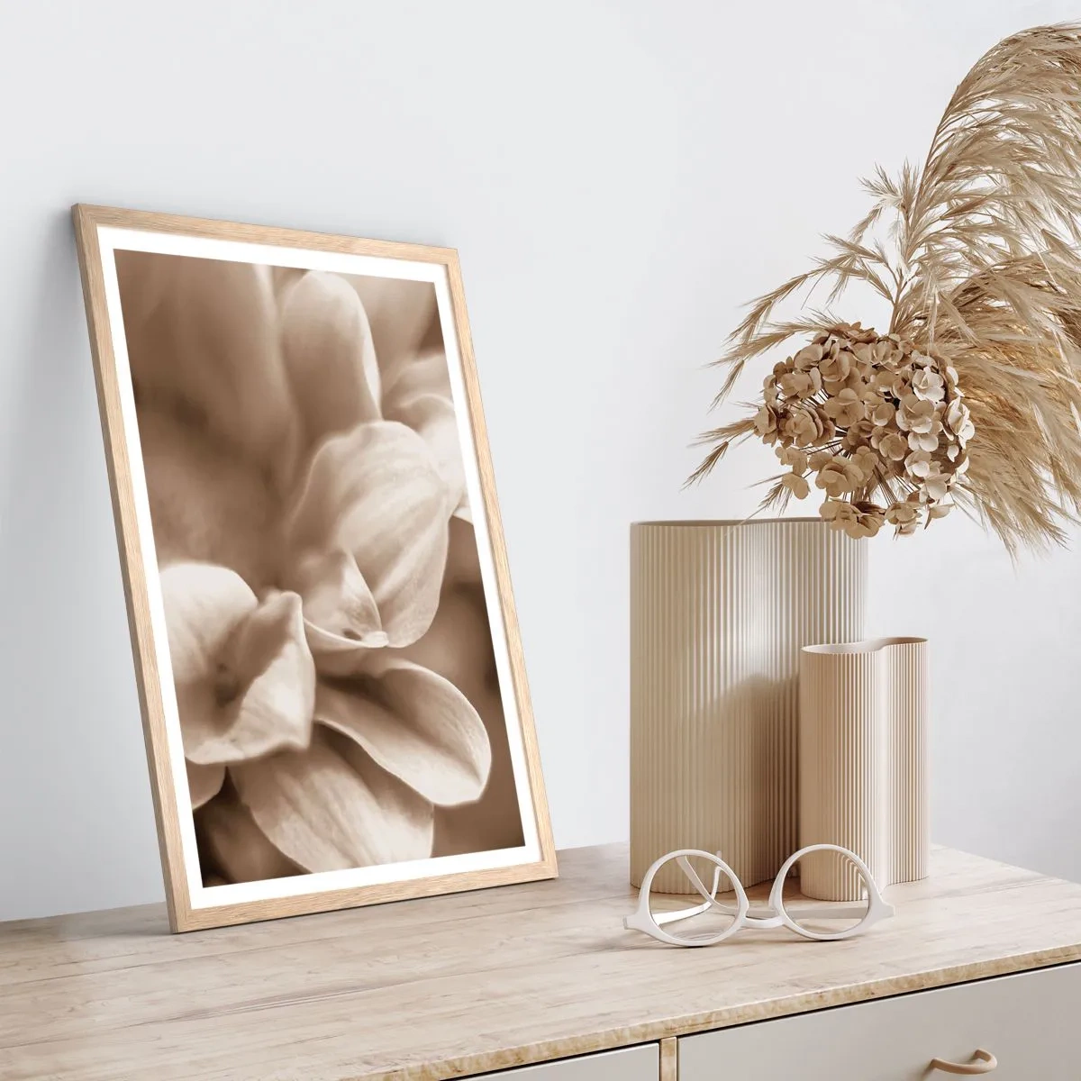 Poster in cornice rovere chiaro - Mite come un sorriso - 30x40 cm