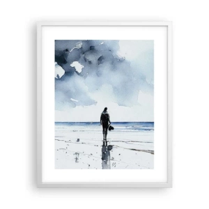 Poster in cornice bianca - Dialogo con il mare - 40x50 cm