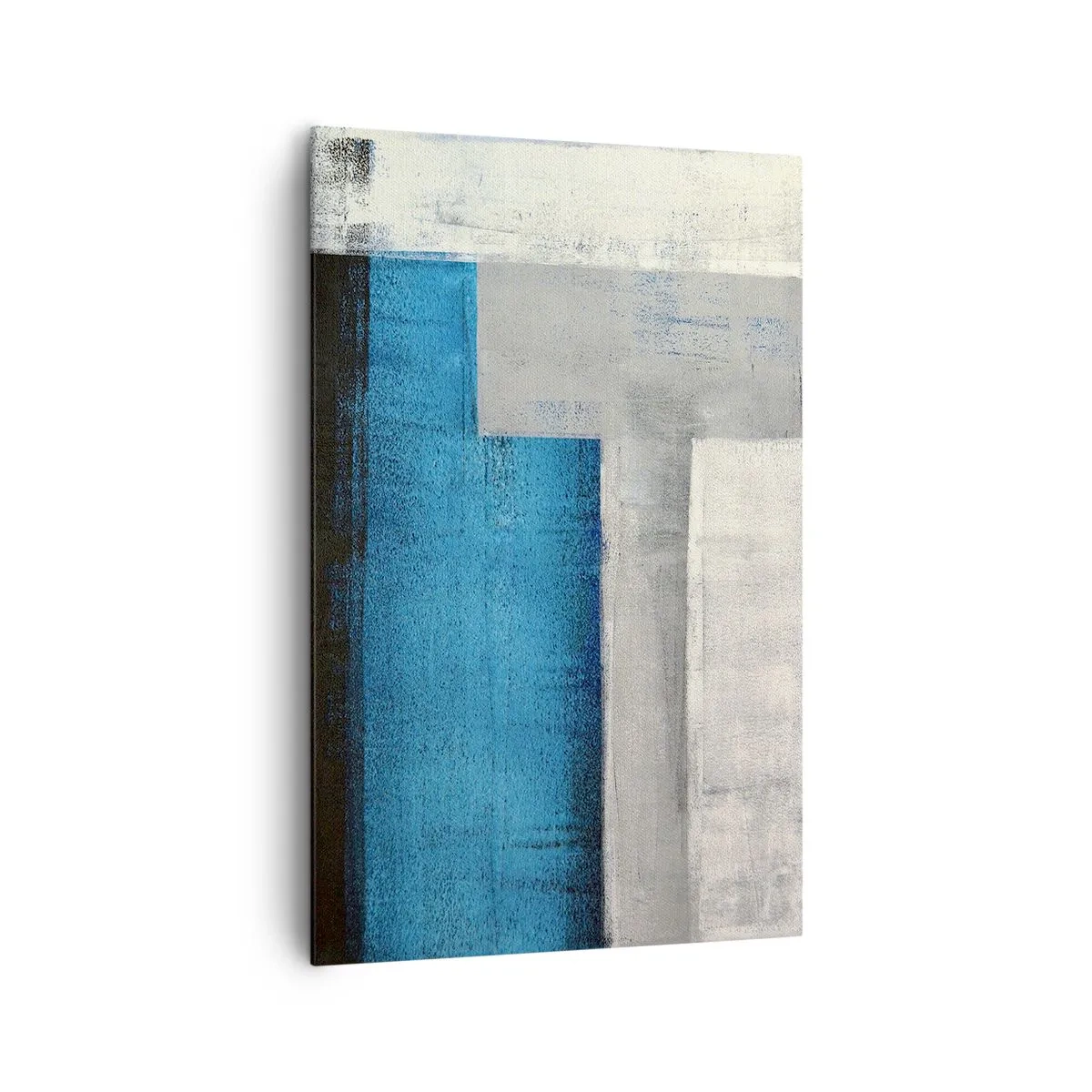 Quadro su tela - Stampe su Tela - Una composizione astratta con sfumature di blu, grigio e bianco. - 80x120cm - Composizione poetica in grigio e blu - Decorazione murale moderna per soggiorno e camera da letto ARTTOR
