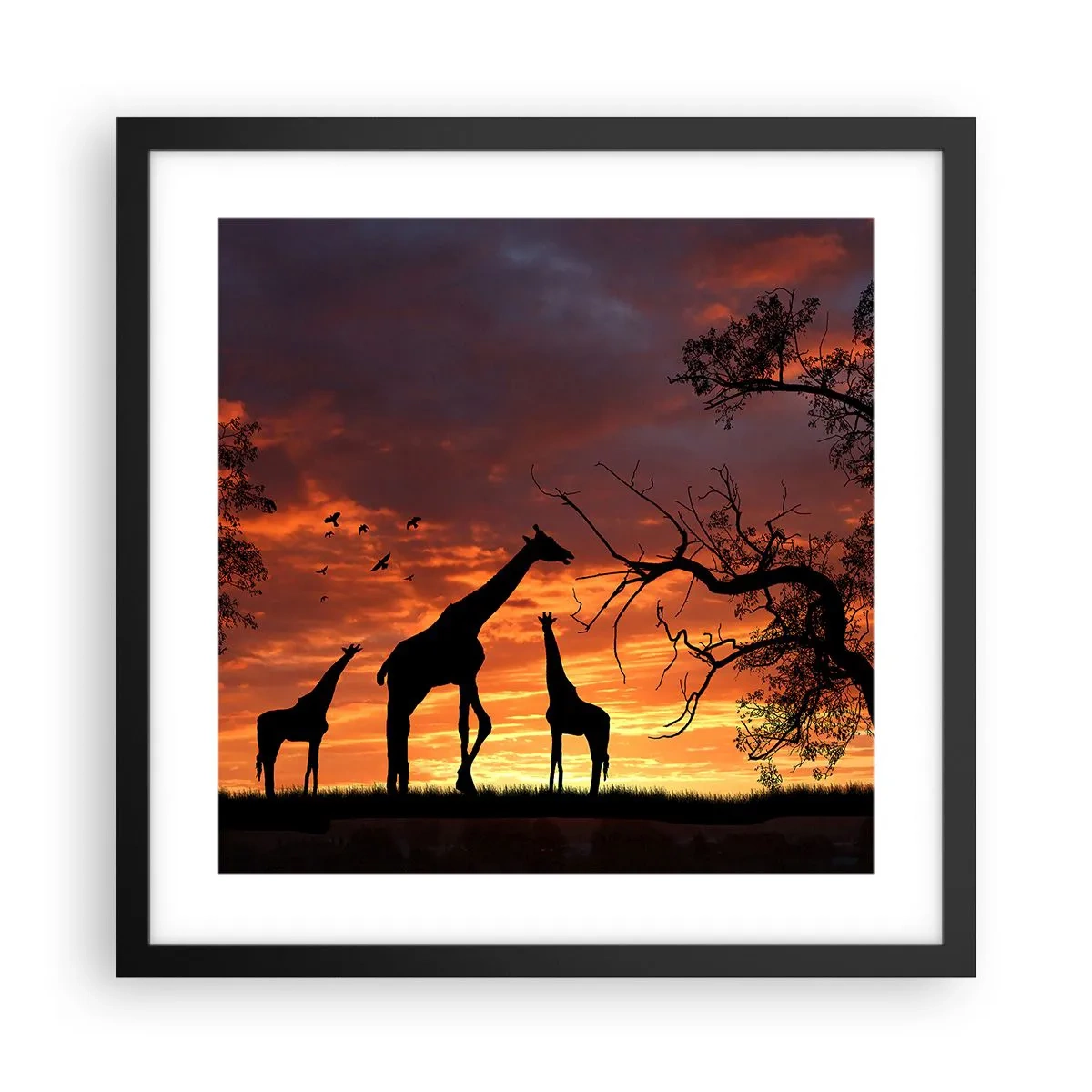 Poster in cornice nera - Piccola cena tra amici - 40x40 cm