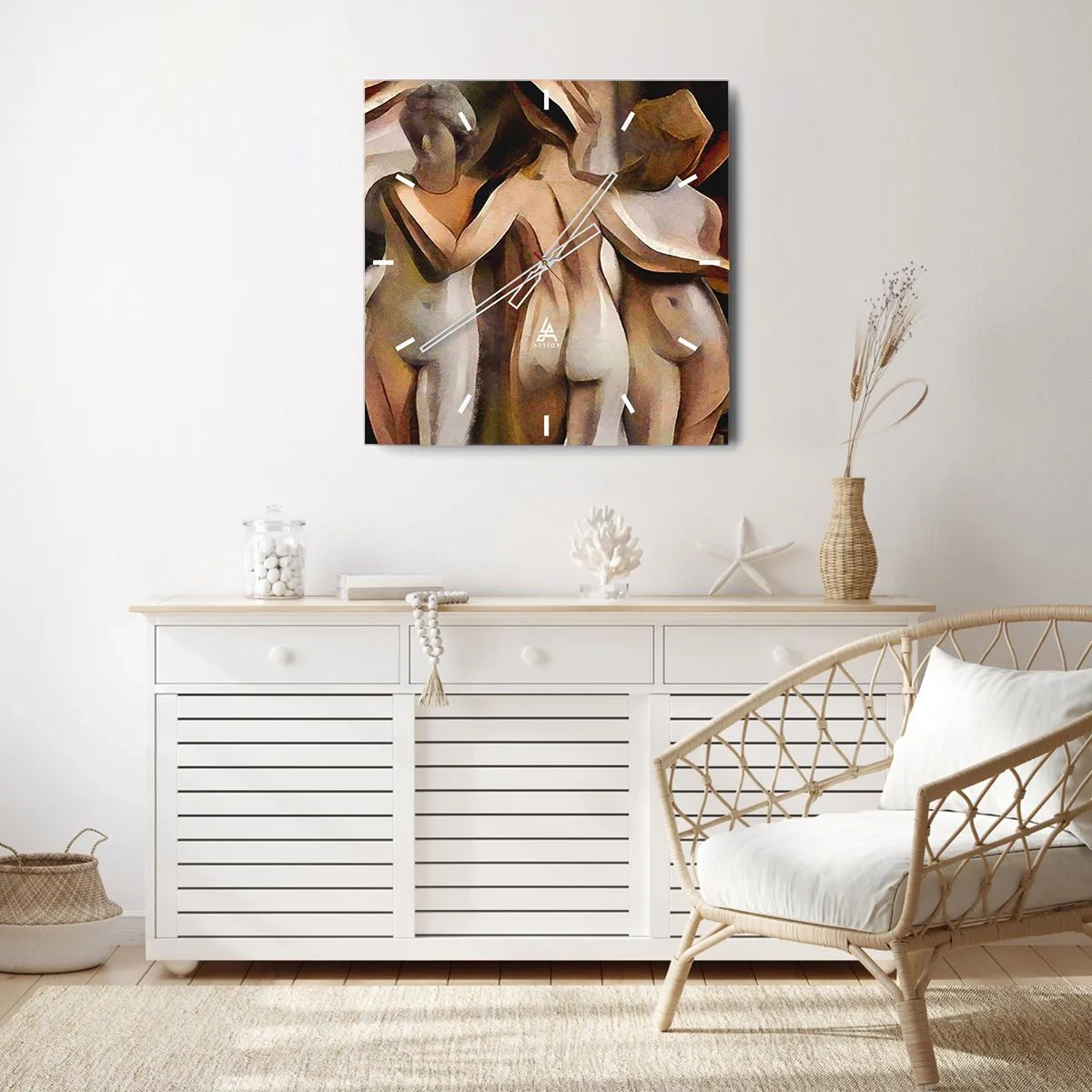 Orologio da parete - Orologio in Vetro - Tre Grazie 2.0 - 40x40 cm