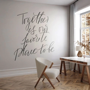 Fotomurali Premium Sand - Iscrizione calligrafica minimalista - 100x70cm - Anche tu lo senti? - Decorazione murale moderna per soggiorno e camera da letto ARTTOR