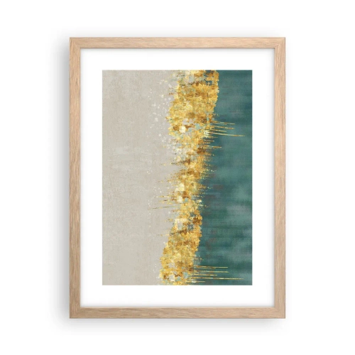 Poster in cornice rovere chiaro - Confine dorato - 30x40 cm