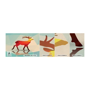 Campione di Fotomurale Premium Canvas - Il cervo geometrico - Animali, Cervo, Figura geometrica - 100x30 cm
