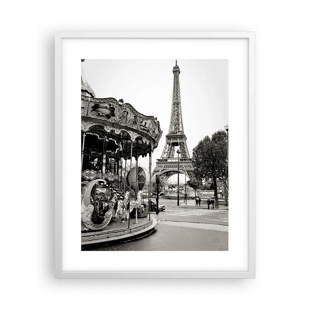 Poster in cornice bianca - Se divertimento, solo a Parigi - 40x50 cm