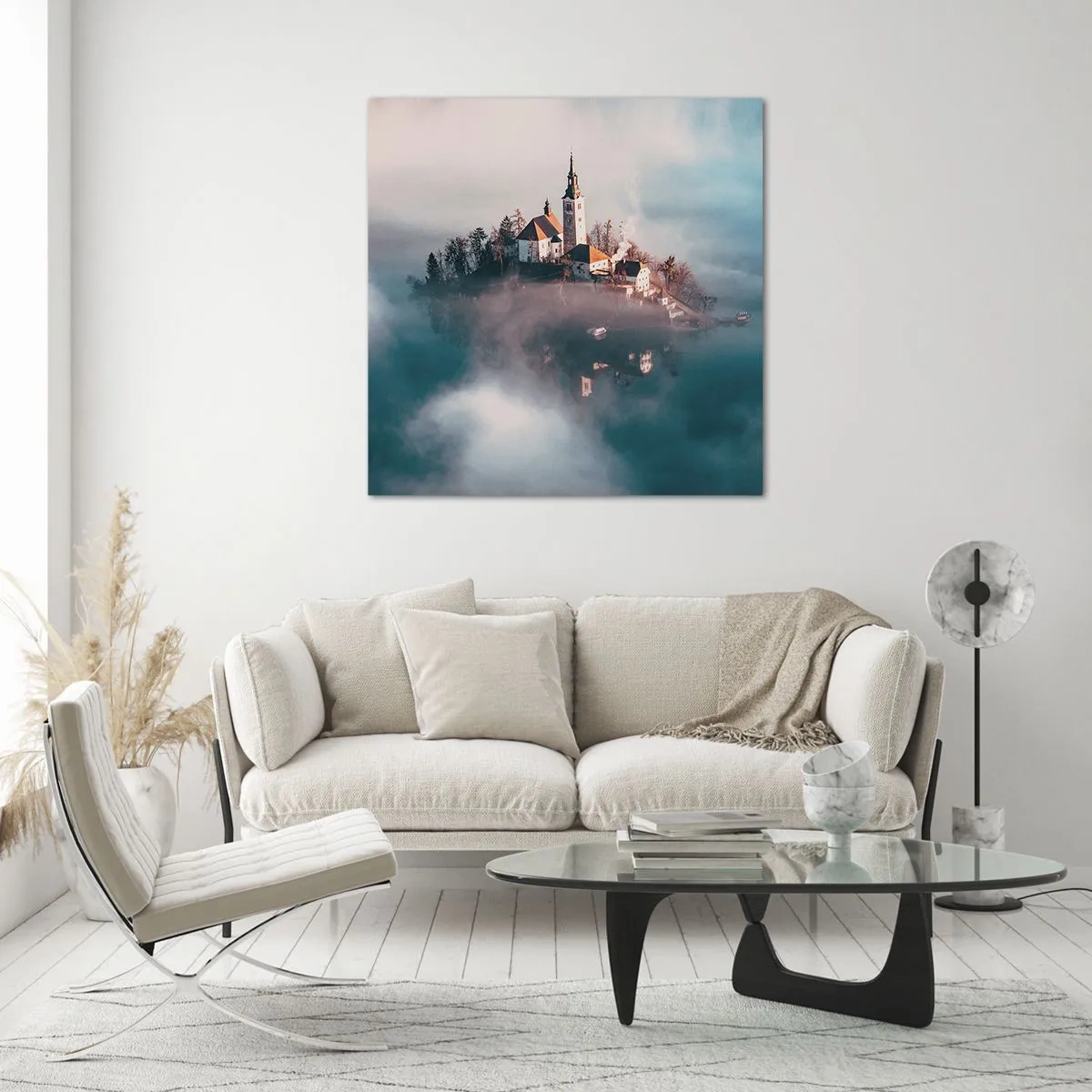 Quadro su vetro - L'isola dei sogni - 30x30 cm