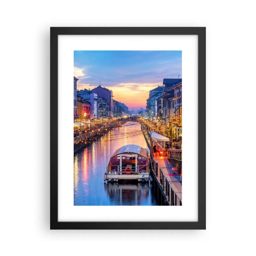 Poster in cornice nera - Sera di luce e di divertimento - 30x40 cm