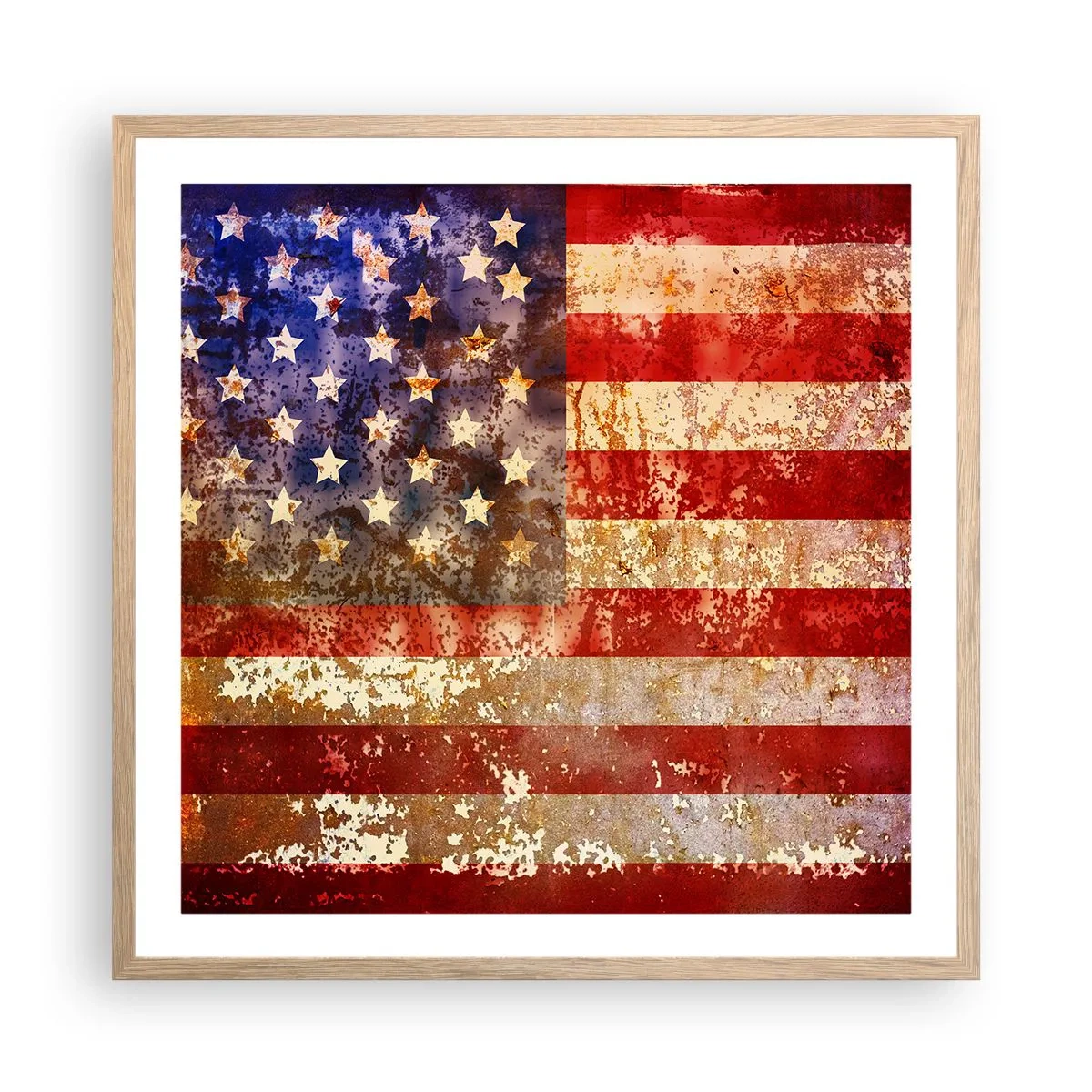 Poster in cornice rovere chiaro - L'attimo non passa - 60x60 cm