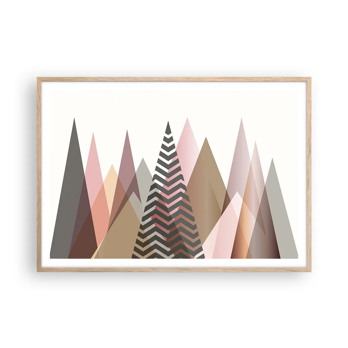 Poster in cornice rovere chiaro - Vista piramidale - 100x70 cm