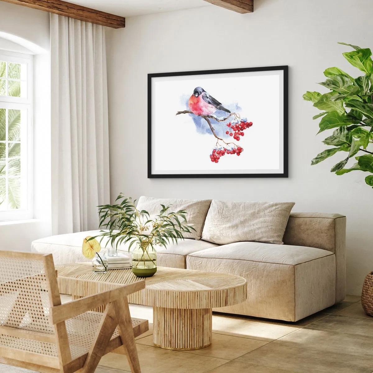 Poster in cornice nera - L'inverno a colori - 50x40 cm