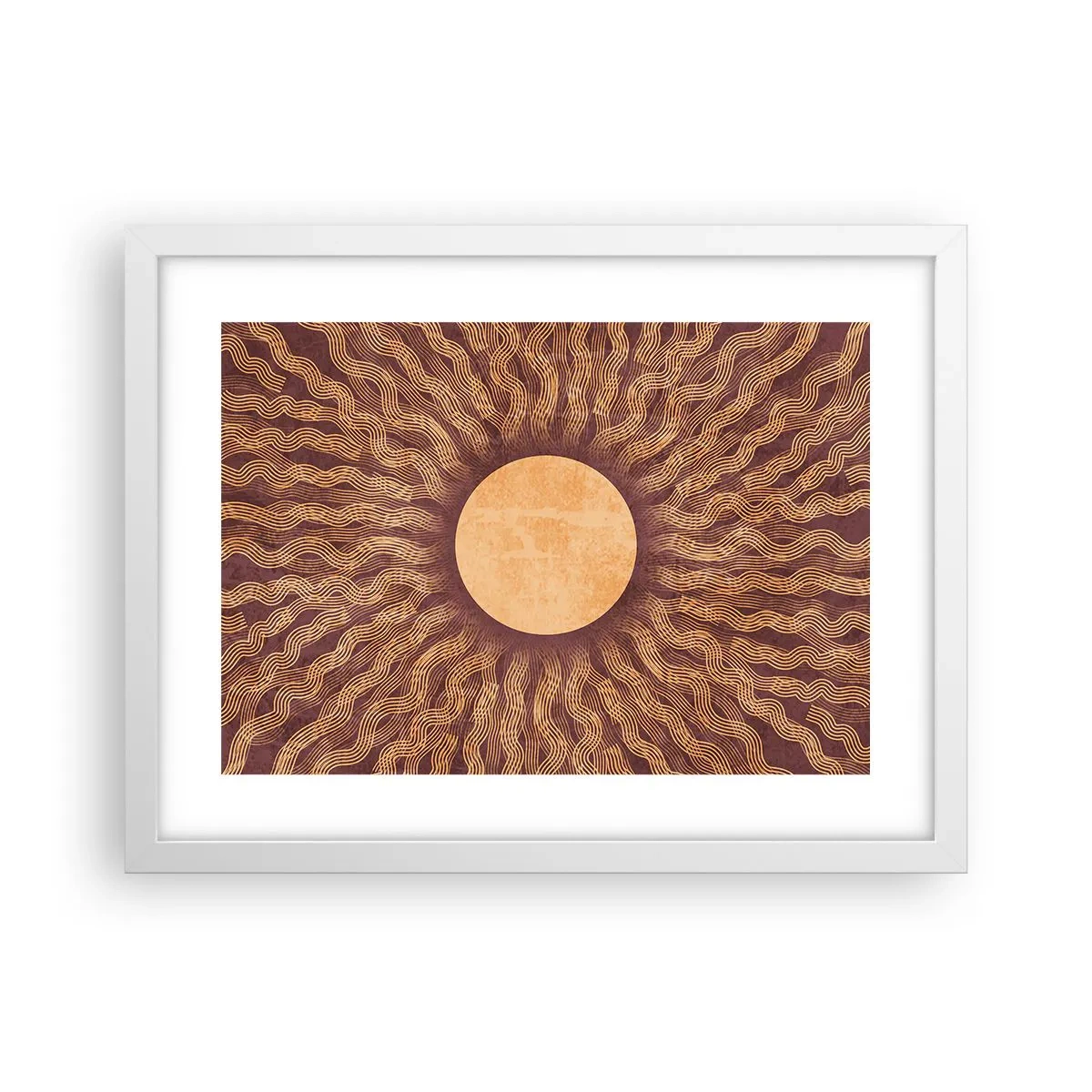 Poster in cornice bianca - L'icona del sole - 40x30 cm