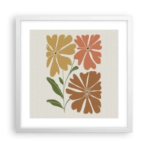 Poster in cornice bianca - Natura e geometria - 40x40 cm