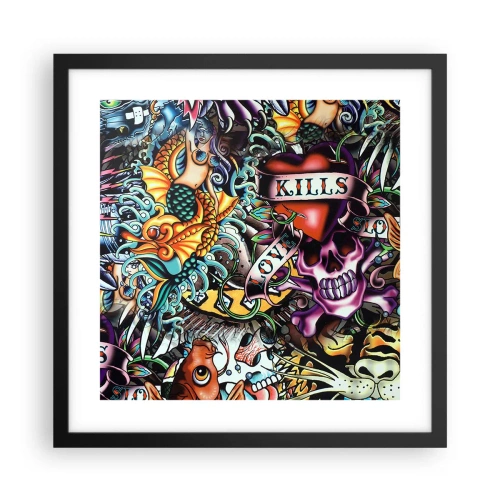 Poster in cornice nera - Il sogno del tatuatore - 40x40 cm