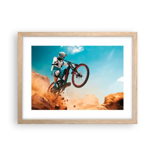 Poster in cornice rovere chiaro - Il demone della follia ciclistica - 40x30 cm