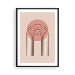 Poster in cornice nera - Un'astrazione minimalista con archi nelle tonalità del rosa e del beige. - 50x70cm - Attrazione irresistibile - Decorazione murale moderna per soggiorno e camera da letto ARTTOR