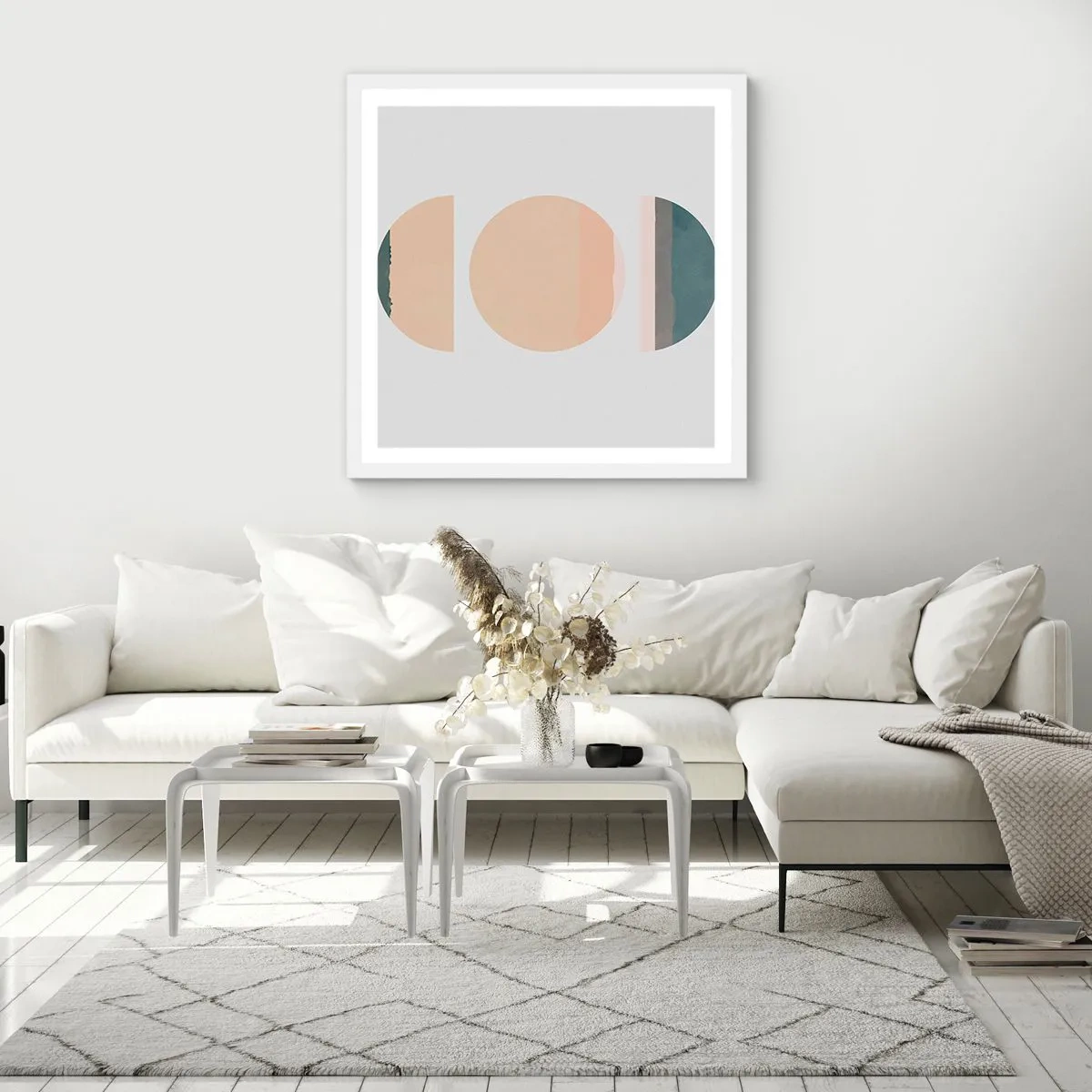 Poster in cornice bianca - Un cerchio dopo l'altro - 50x50 cm