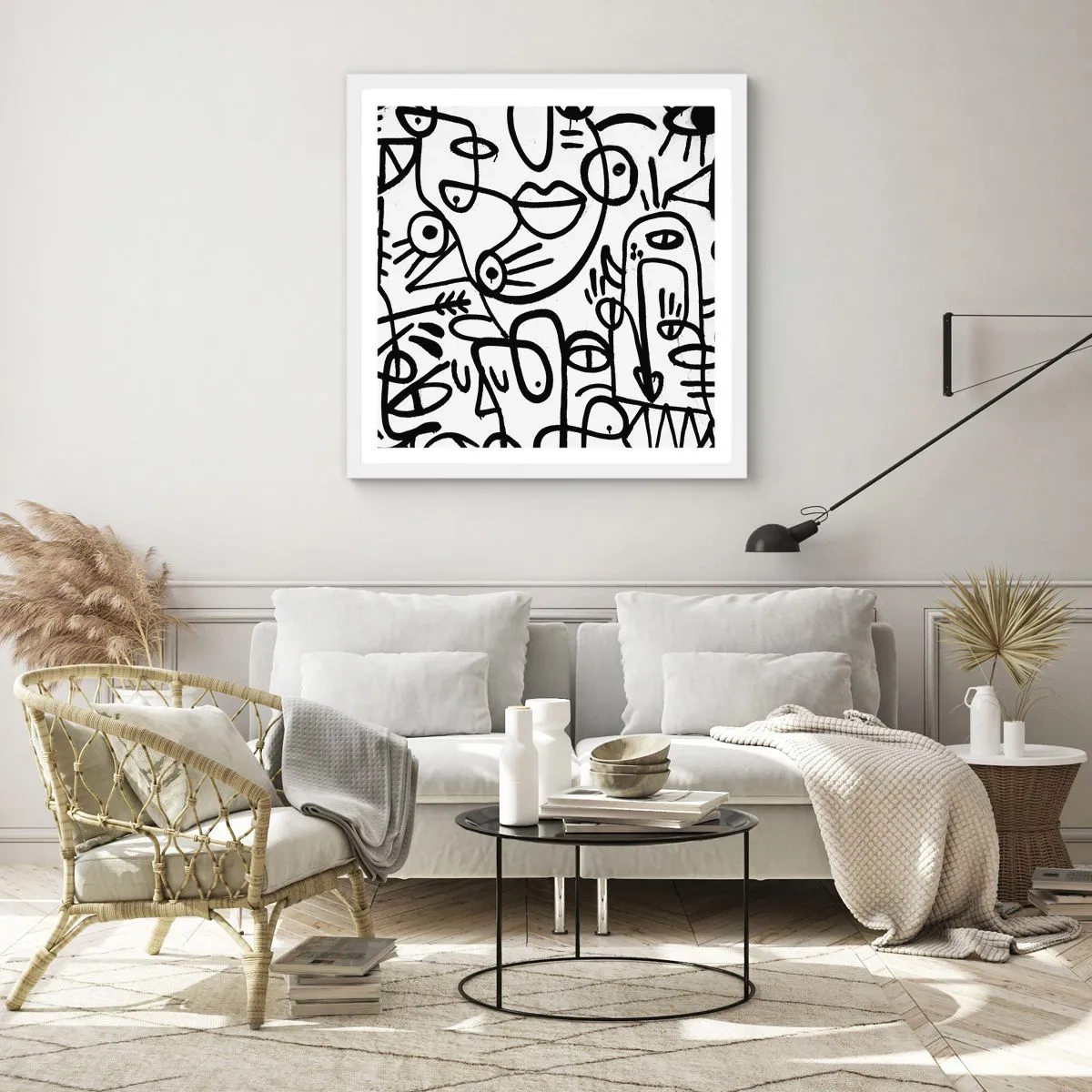 Poster in cornice bianca - Volti e miraggi - 50x50 cm