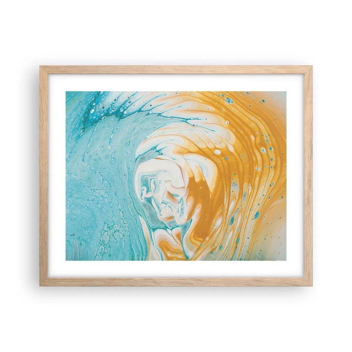Poster in cornice rovere chiaro - Vortice pastello - 50x40 cm