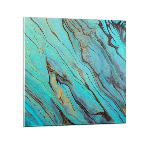 Quadro su vetro - Marea turchese - 70x70 cm