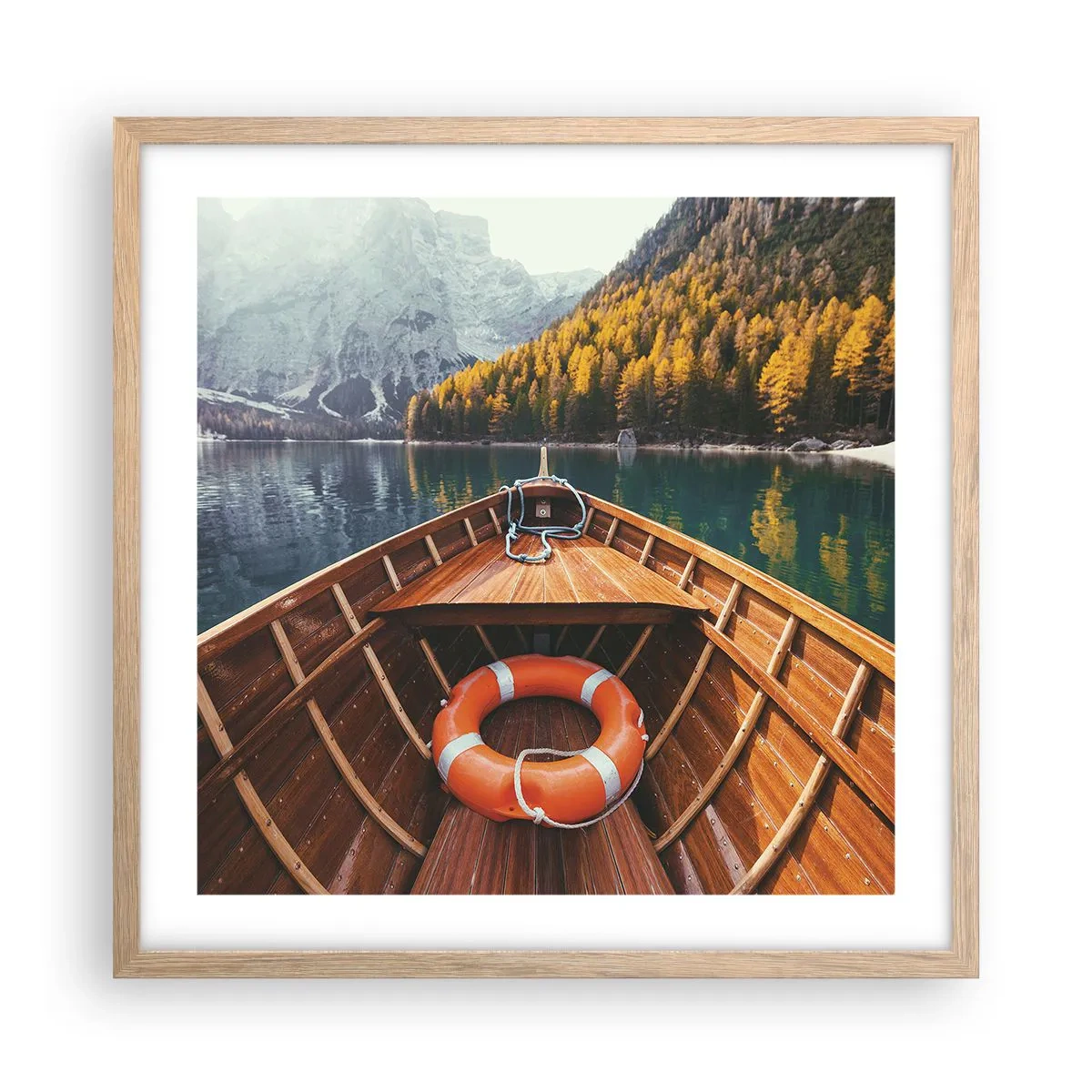 Poster in cornice rovere chiaro - Gita sui monti - 50x50 cm