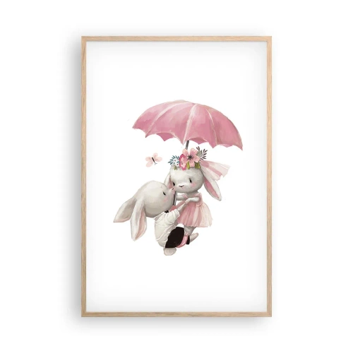 Poster in cornice rovere chiaro - Questo è proprio amore - 61x91 cm