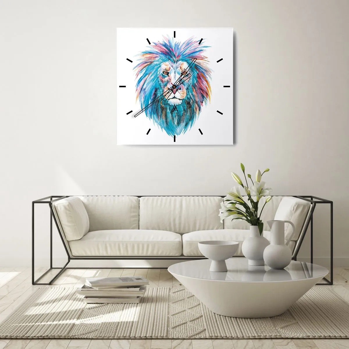 Orologio da parete - Orologio in Vetro - Aura elettrizzante - 40x40 cm