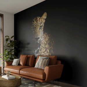 Fotomurali Autoadesivo Deluxe Sticker - Bellezza tenebrosa - Animali, leopardo, Gatto selvatico - 100x70 cm