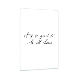 Quadro su vetro - Lettering in stile calligrafico su sfondo bianco - 80x120cm - Tutta la verità - Decorazione murale moderna per soggiorno e camera da letto ARTTOR