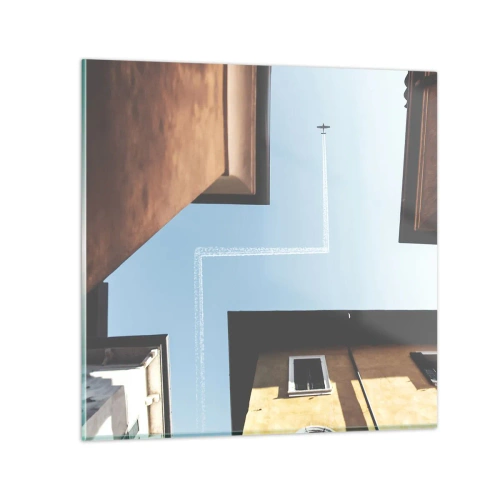 Quadro su vetro - Sopra il labirinto urbano - 70x70 cm