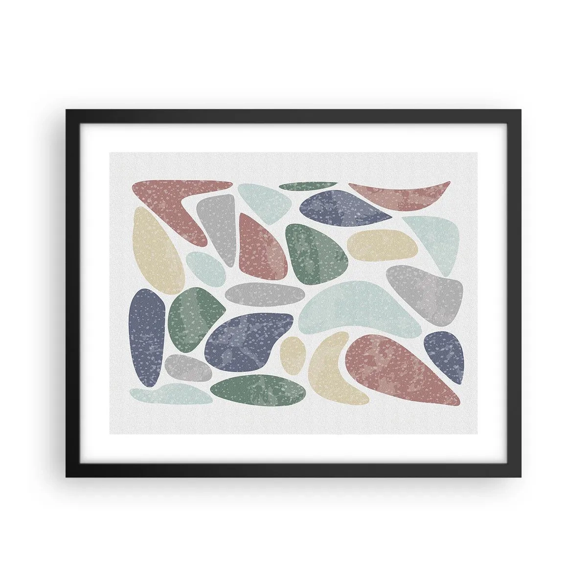 Poster in cornice nera - Mosaico di colori incipriati - 50x40 cm