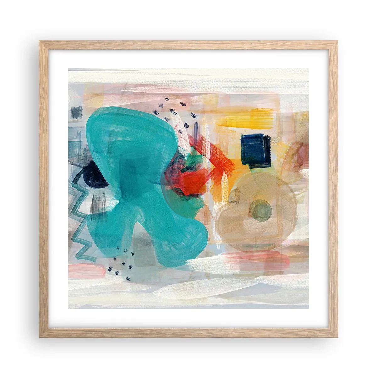 Poster in cornice rovere chiaro - Il gioco dei colori - 50x50 cm