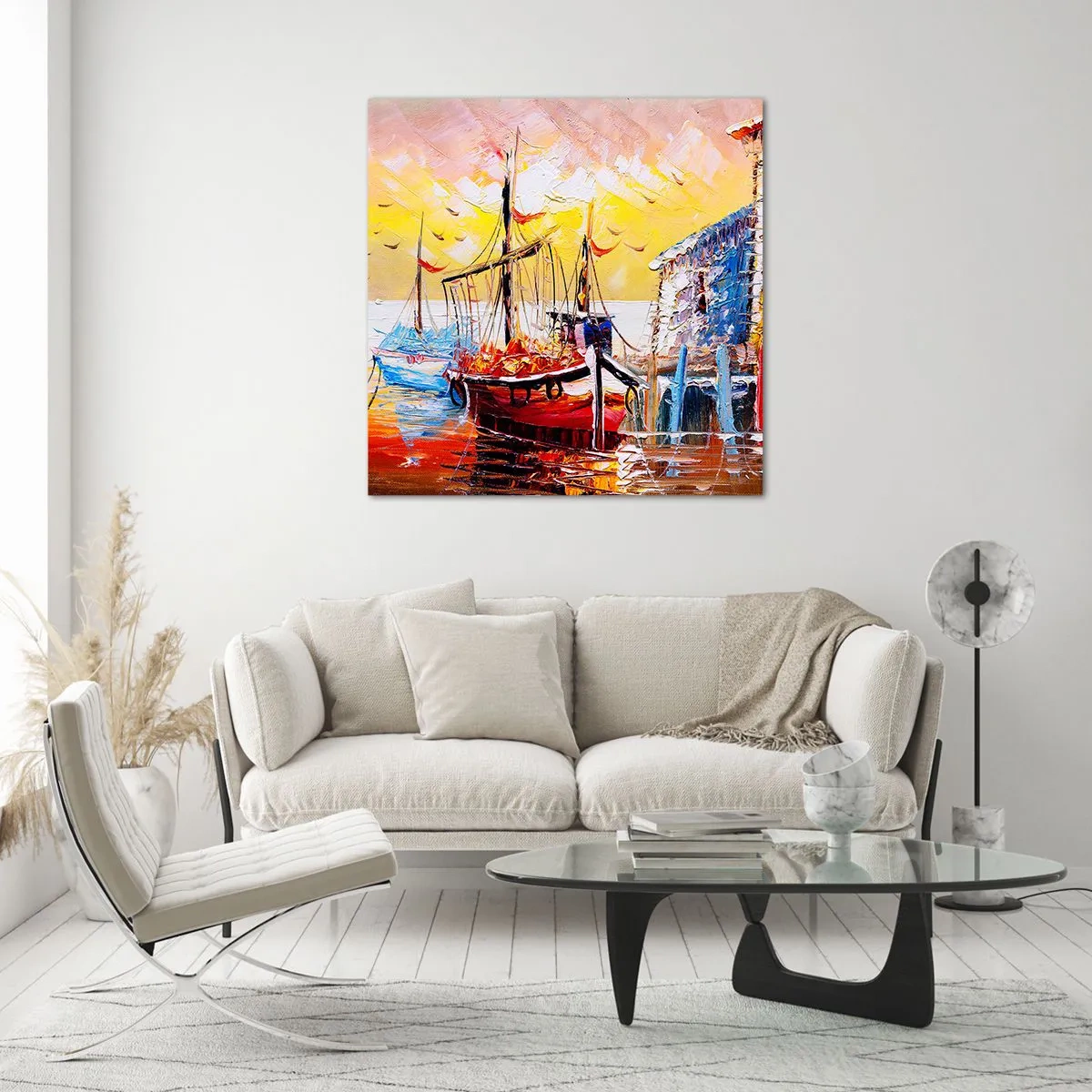 Quadro su vetro - Ritorno felice - 70x70 cm