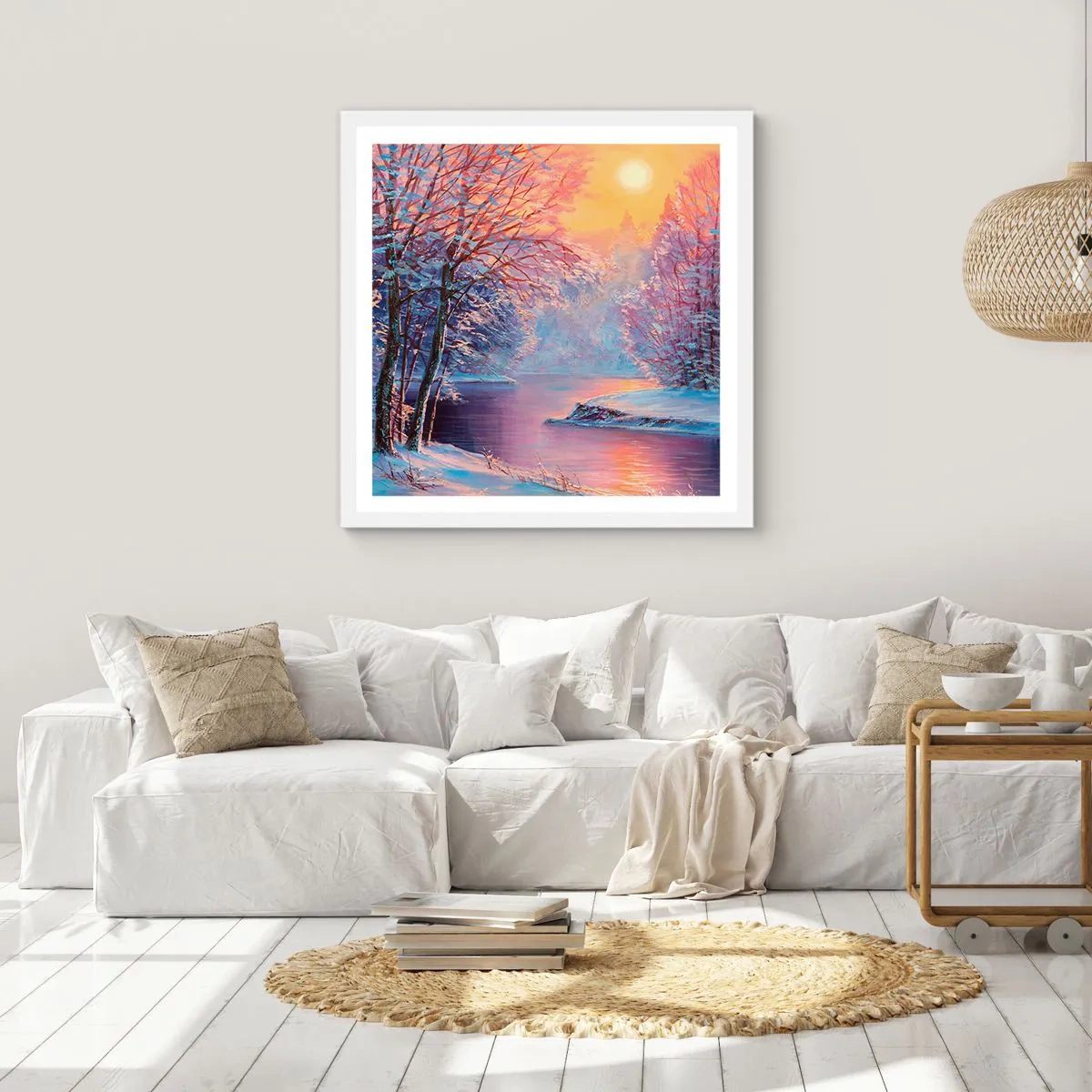 Poster in cornice bianca - I colori dell'inverno - 40x40 cm