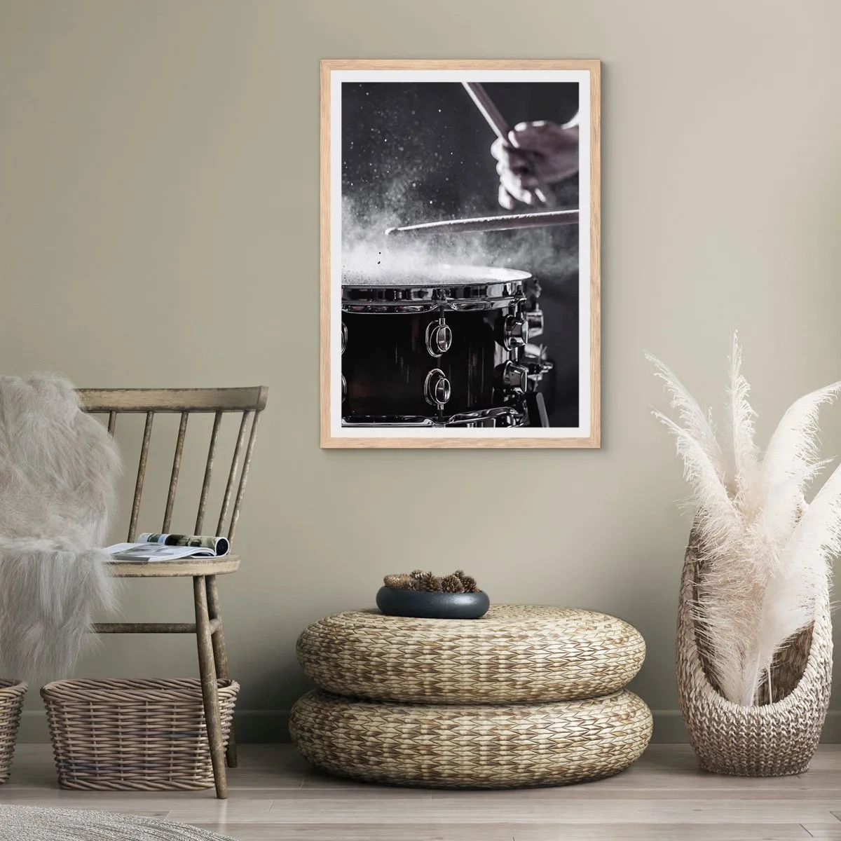 Poster in cornice rovere chiaro - Il polso della musica - 40x50 cm