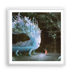 Poster in cornice bianca - Incontro fantastico - 60x60 cm