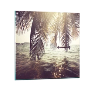 Quadro su vetro - Si può dondolare tra le nuvole a volontà - 30x30 cm
