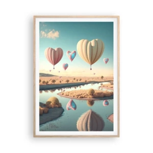 Poster in cornice rovere chiaro - L'amore permette di volare - 70x100 cm