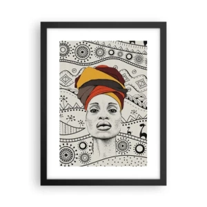 Poster in cornice nera - Ritratto africano - 30x40 cm