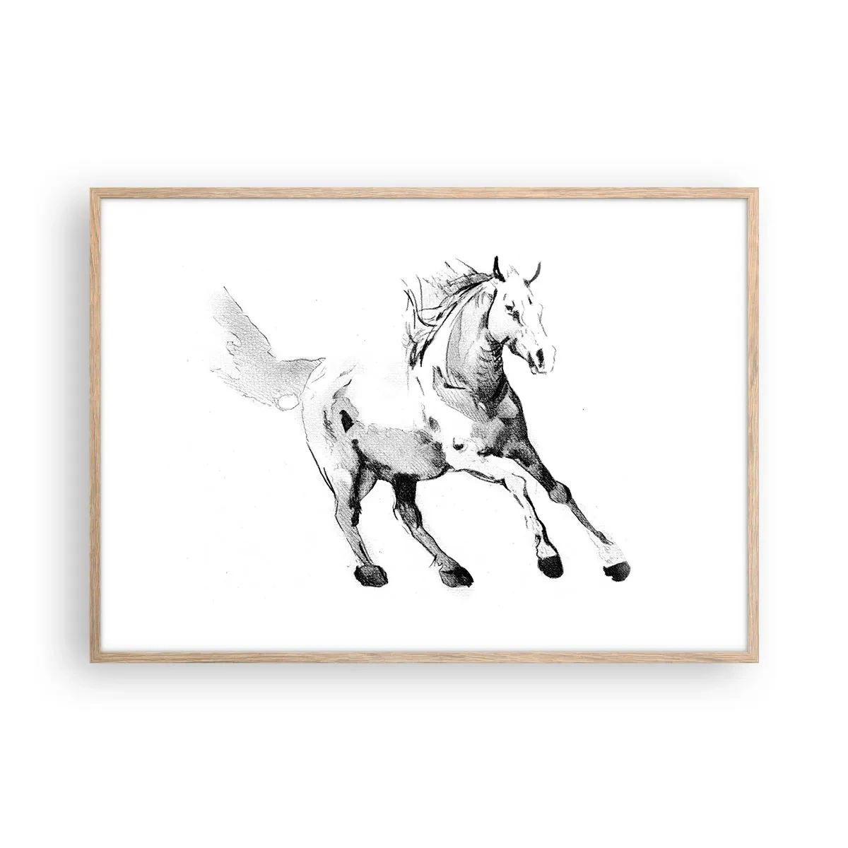 Poster in cornice rovere chiaro - Anima indomabile - 100x70 cm