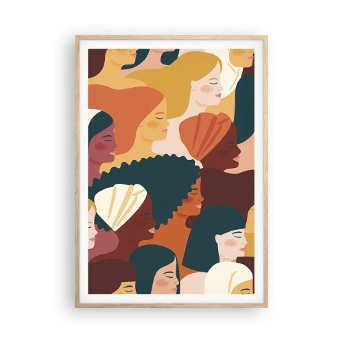 Poster in cornice rovere chiaro - Solo femminilità - 70x100 cm