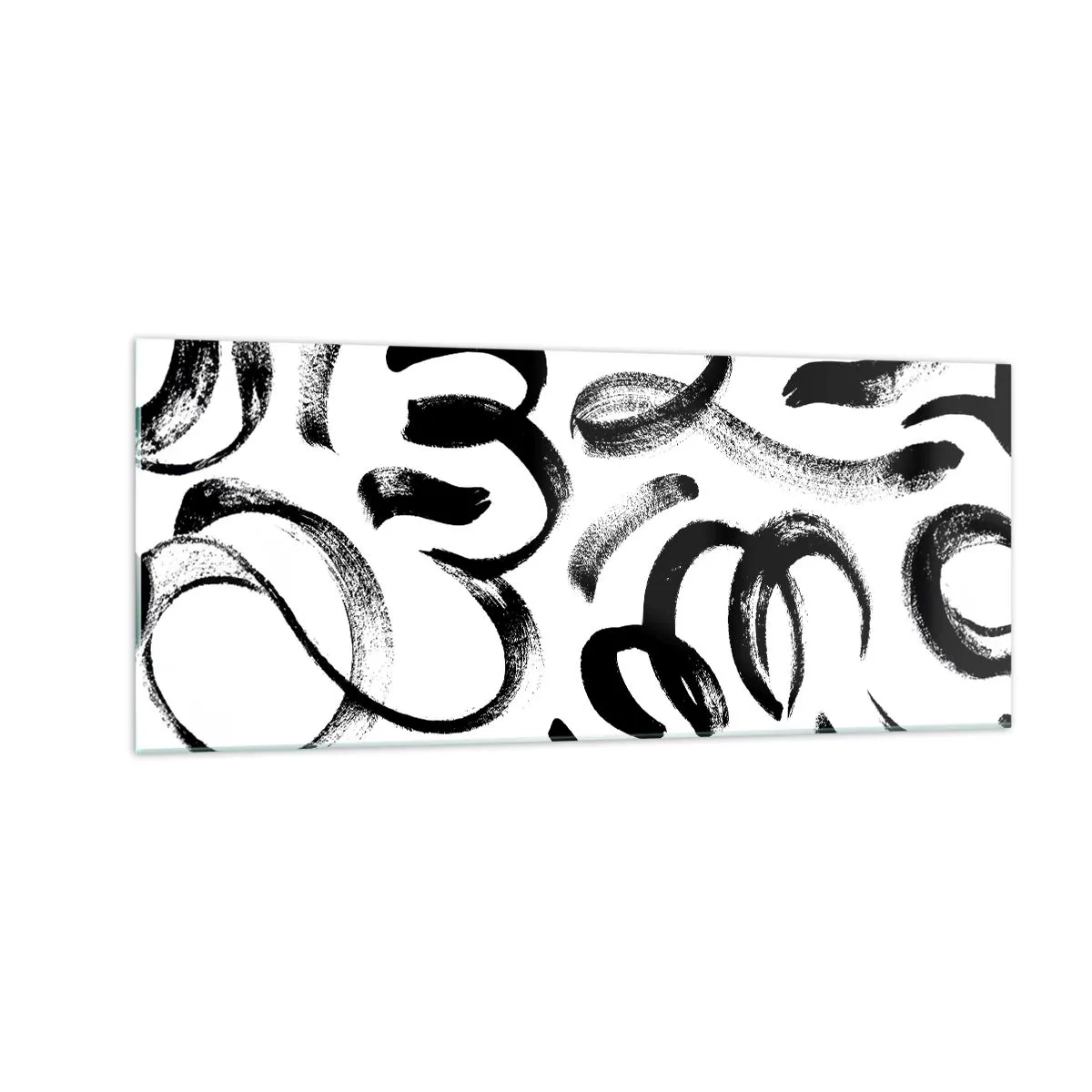 Quadro su vetro - Nero su bianco - 100x40 cm